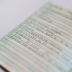 THG-Quote E-Auto. Fahrzeugschein